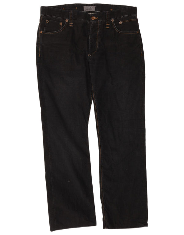 Ανδρικό ίσιο κοτλέ παντελόνι Zara EU 46 XL W36 L30 Μαύρο πολυεστέρα