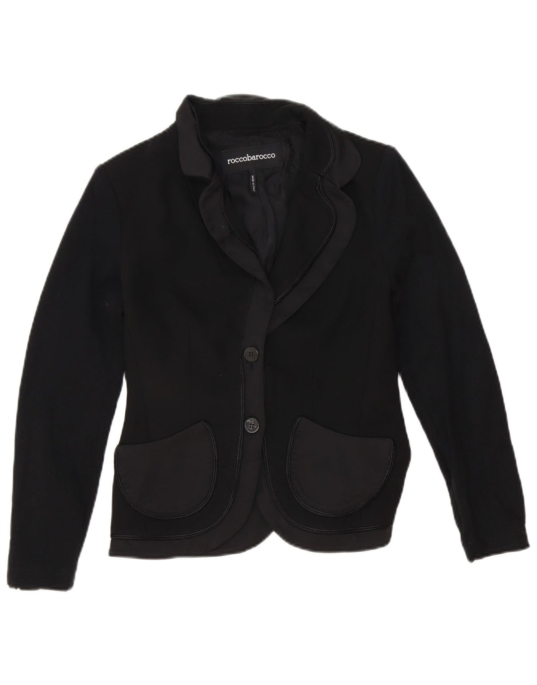 Roccobarocco Γυναικείο σακάκι 2 κουμπιών Blazer IT 42 μεσαίο μαύρο πολυεστέρα