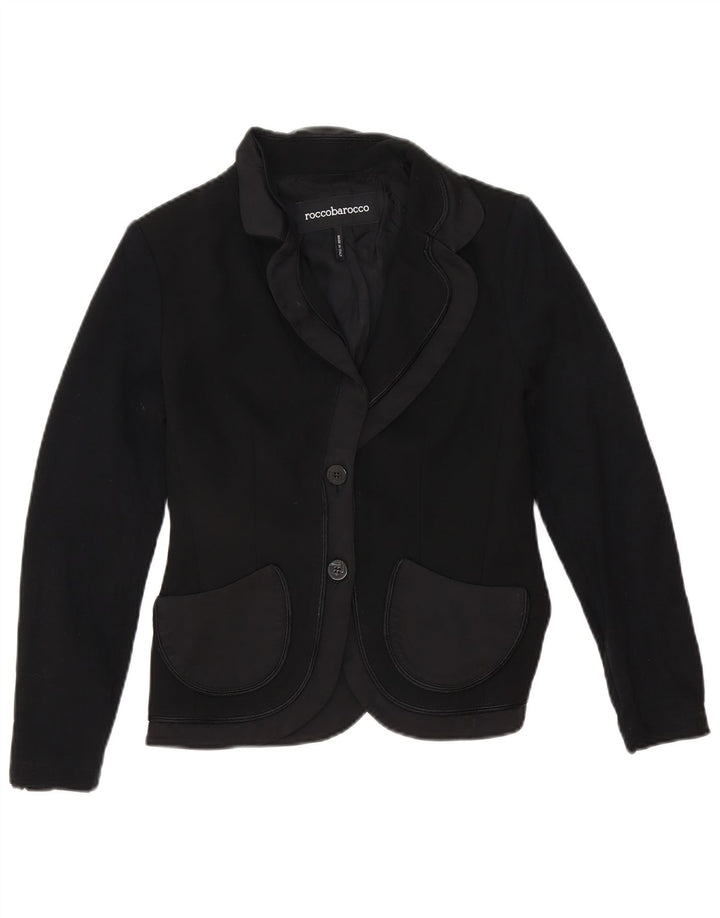 Roccobarocco Γυναικείο σακάκι 2 κουμπιών Blazer IT 42 μεσαίο μαύρο πολυεστέρα
