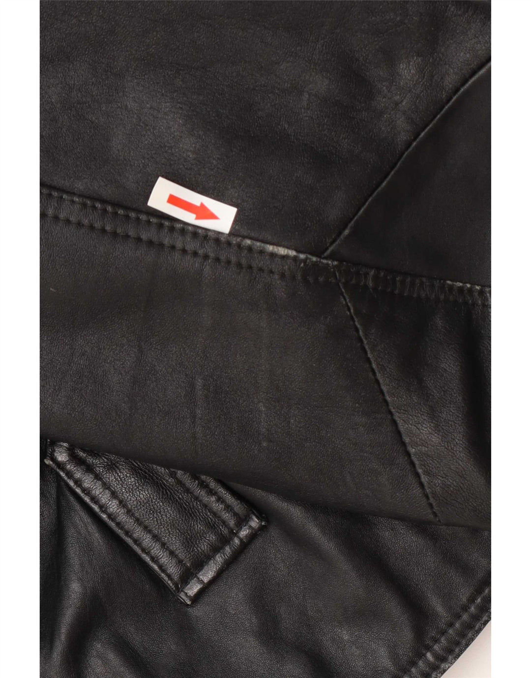 Vintage Γυναικείο Oversized Δερμάτινο Biker Jacket UK 10 Small Black