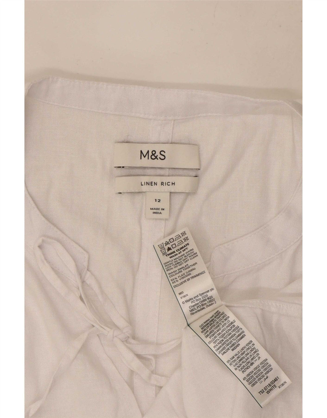 Marks & Spencer Γυναικεία Μπλούζα Τοπ UK 12 Medium White Λευκό