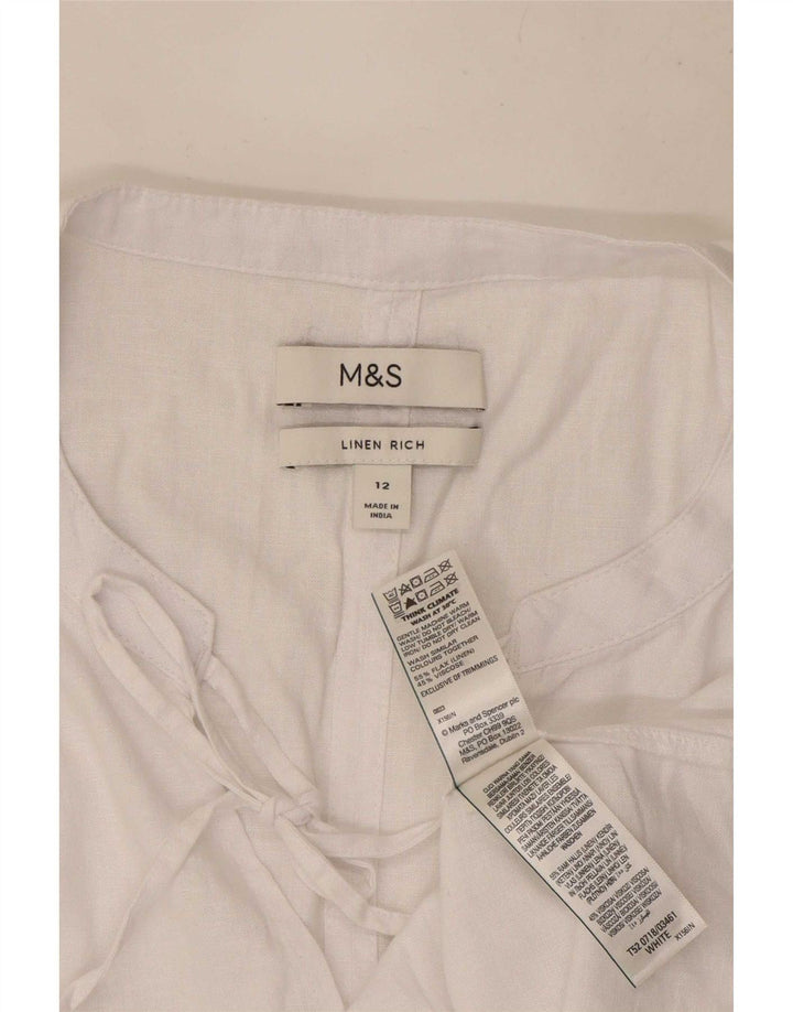 Marks & Spencer Γυναικεία Μπλούζα Τοπ UK 12 Medium White Λευκό