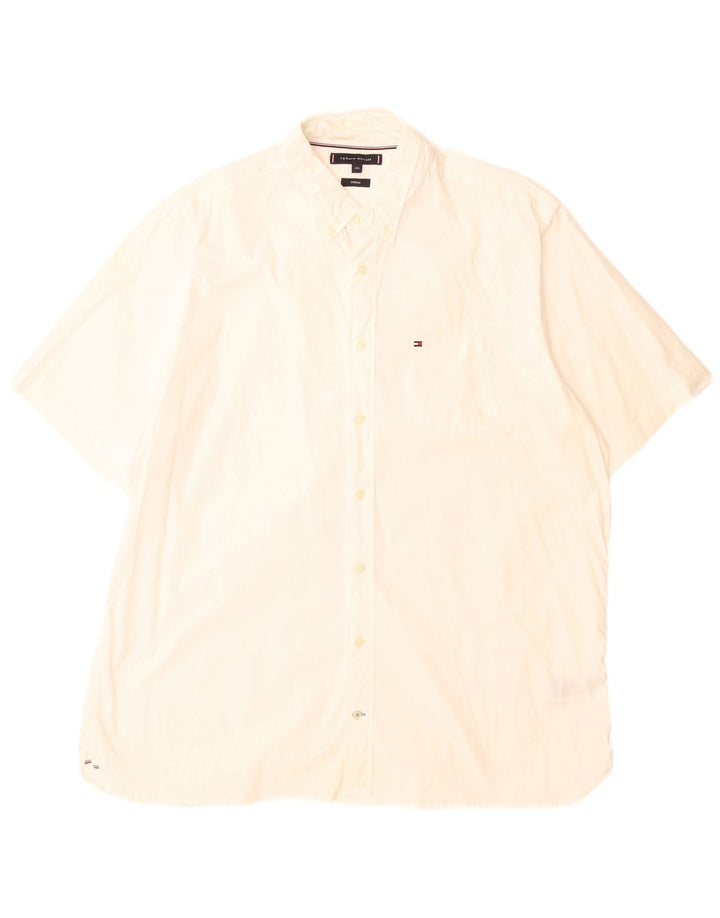 Ανδρικό κοντομάνικο πουκάμισο Tommy Hilfiger 2XL Λευκό βαμβακερό
