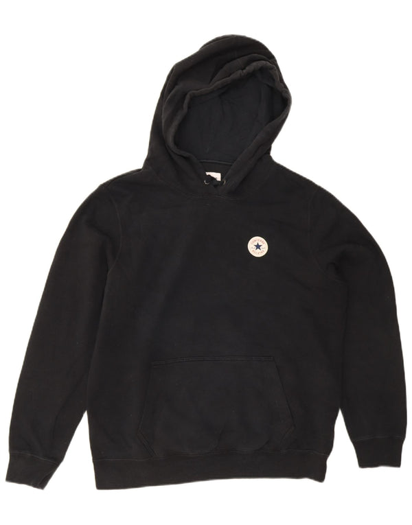 Converse Γυναικείο Hoodie Jumper UK 16 Large μαύρο βαμβακερό
