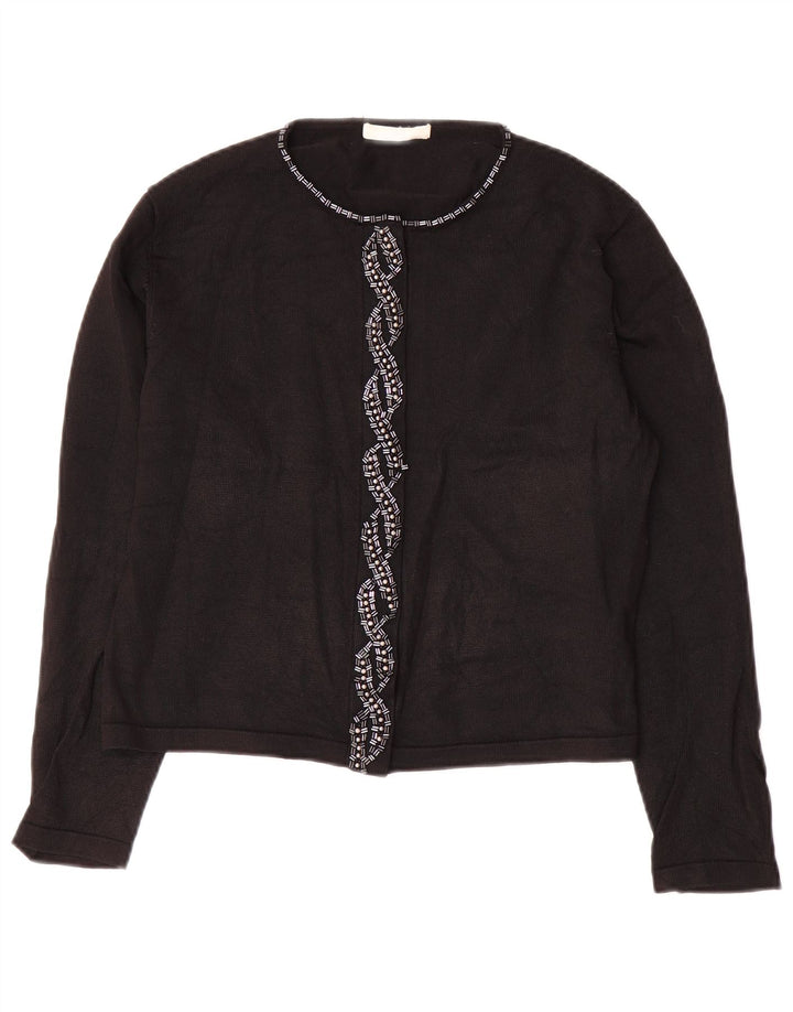 Marks & Spencer Γυναικείο πουλόβερ Crop Cardigan UK 12 Medium Black