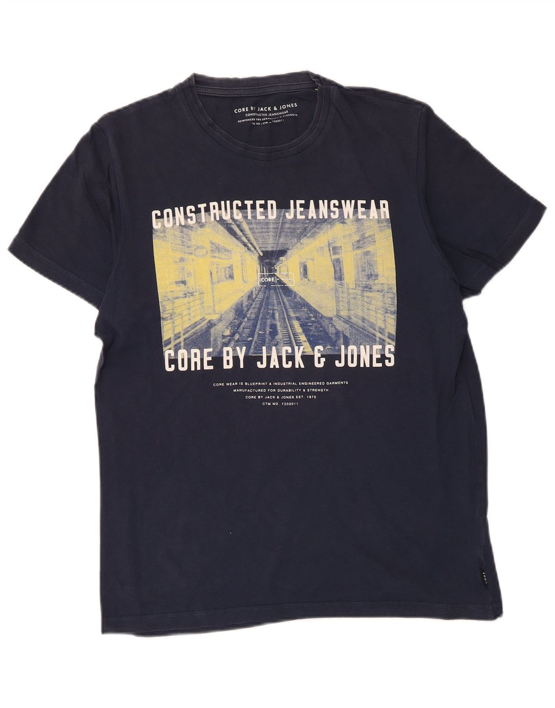 JACK & JONES Ανδρικό γραφικό T-Shirt Top Small Navy Blue