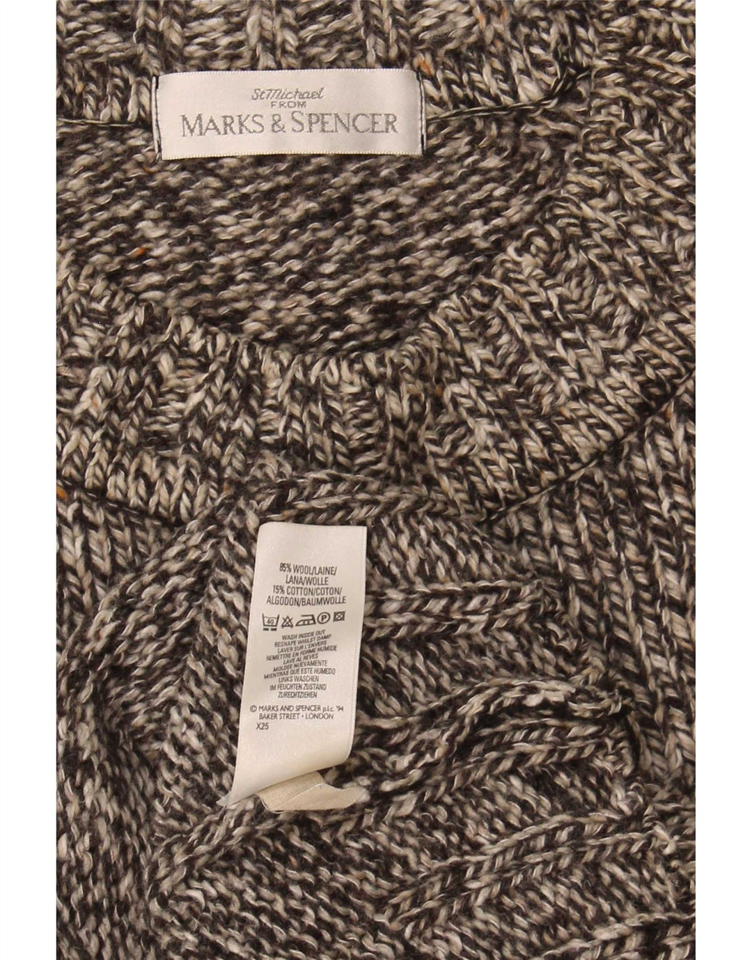Marks & Spencer Ανδρικό πουλόβερ με λαιμόκοψη από μαλλί