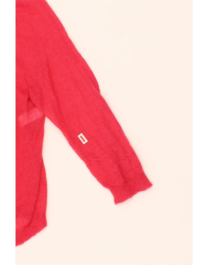 BENETTON Womens Crop Cardigan Sweater UK 12 Medium Pink Polyamide Vintage Benetton and Second-Hand Benetton from Messina Hembry 