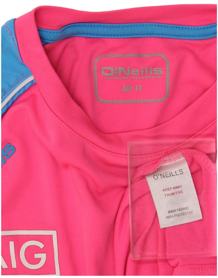 O'NEILL Boys Graphic T-Shirt Top 12-13 Years Pink Colourblock Polyester