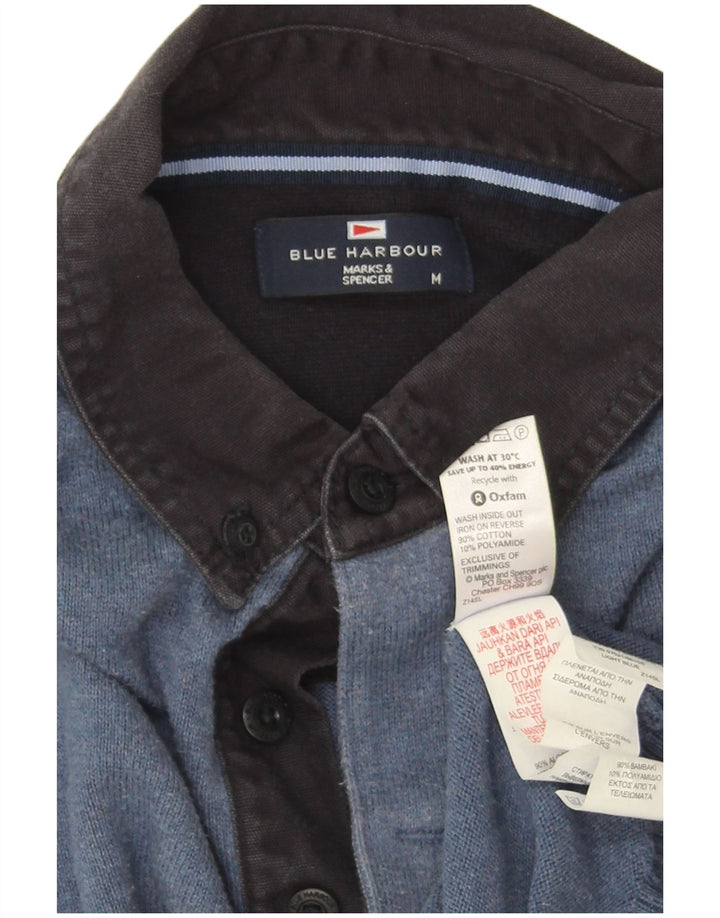 Ανδρικό πουλόβερ Marks & Spencer Μπλε Harbour Polo Neck Jumper Medium Blue
