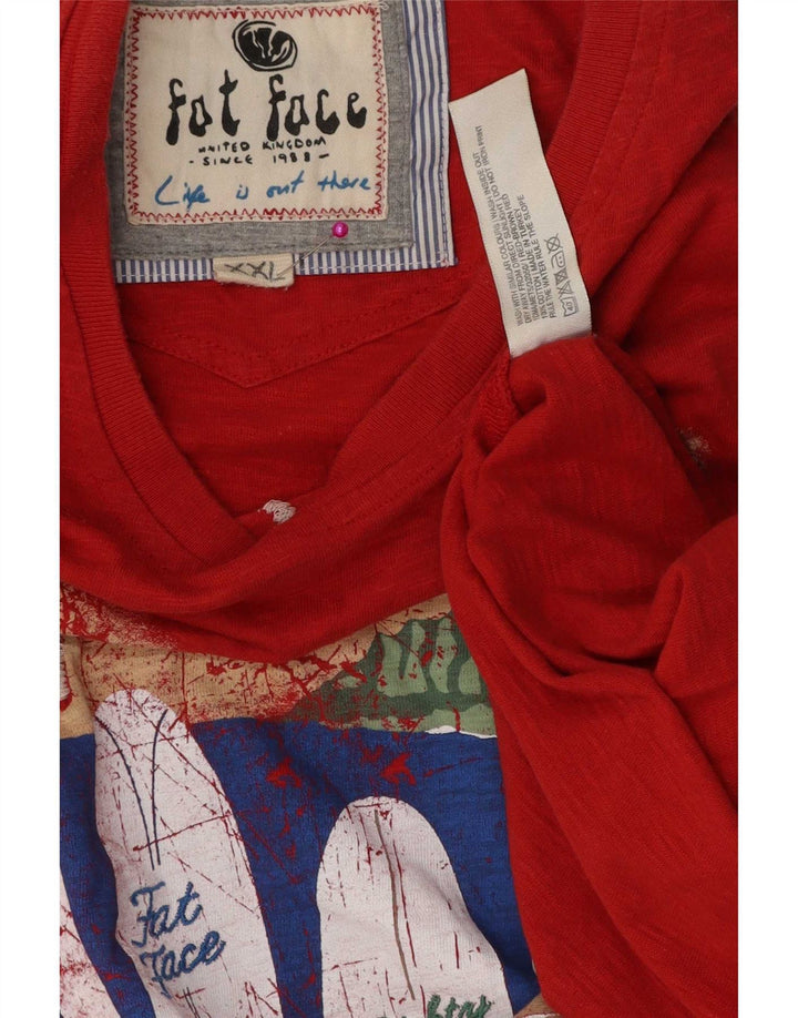 Ανδρικό γραφικό T-Shirt Fat Face Top 2XL Κόκκινο βαμβακερό