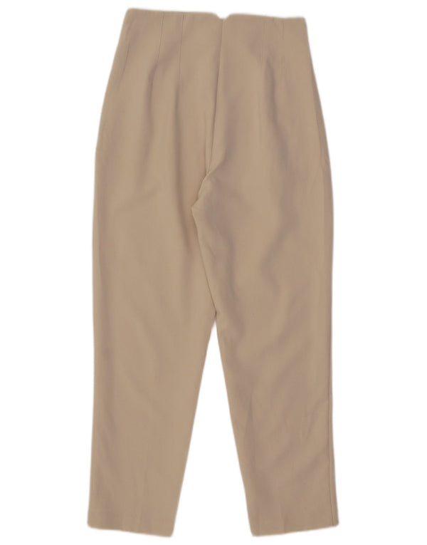 Zara Mens High Waist Tapered Suit Trousers Medium W28 L27 Beige Polyester