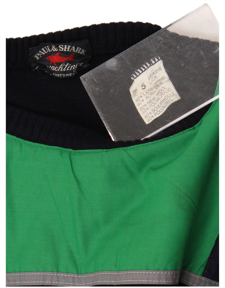 Ανδρικό πουλόβερ με φερμουάρ Paul & Shark, παρθένο μαλλί, μεσαίο μπλε ναυτικό