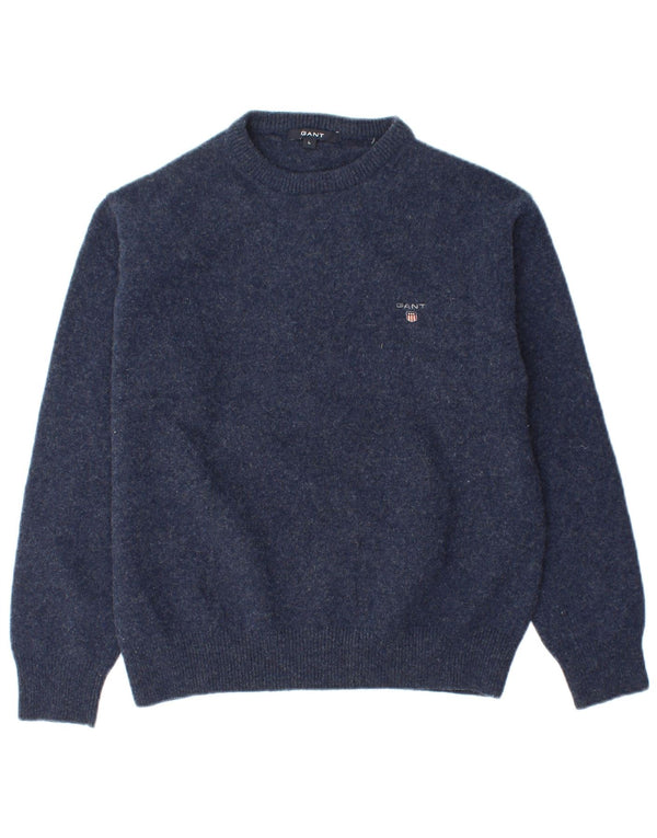 Γυναικείο πουλόβερ GANT Crew Neck Jumper UK 16 Large Navy Blue Lambswool