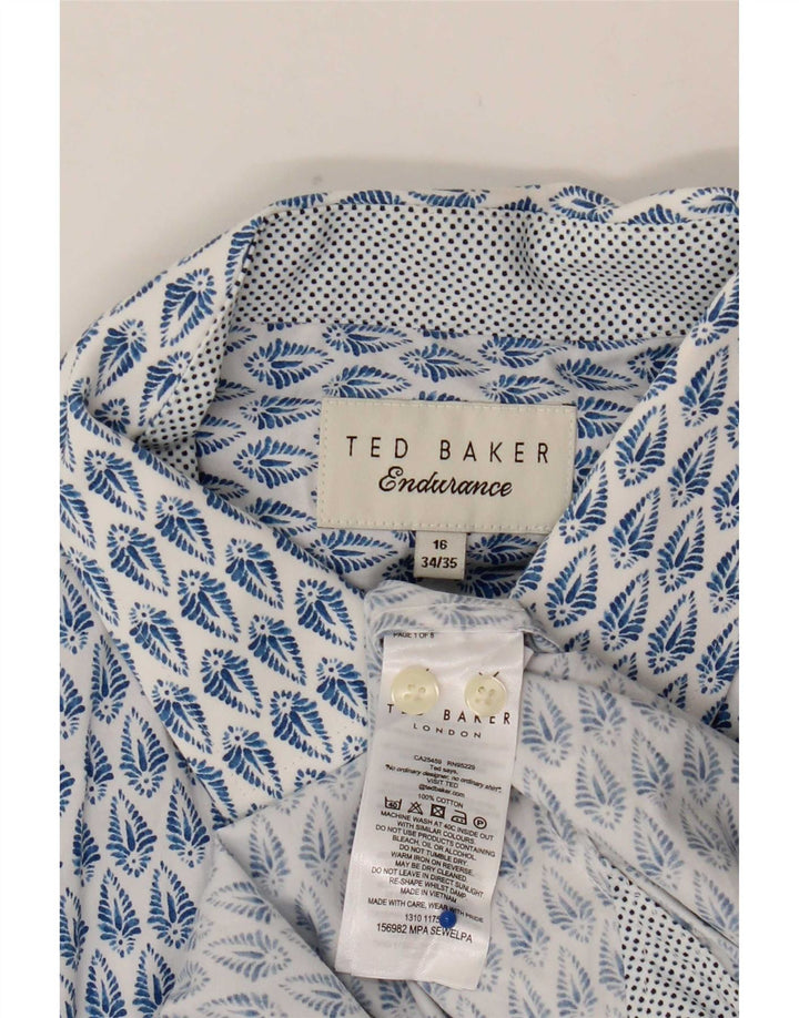 Ανδρικό πουκάμισο Ted Baker Νούμερο 16 Μεγάλο Μπλε φλοράλ βαμβακερό