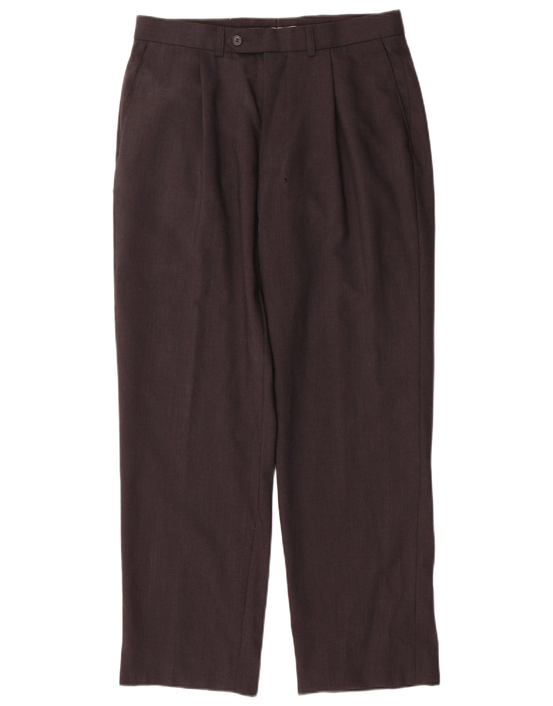 Marks & Spencer Ανδρικό παντελόνι με καρφίτσα W32 L29 Καφέ μαλλί