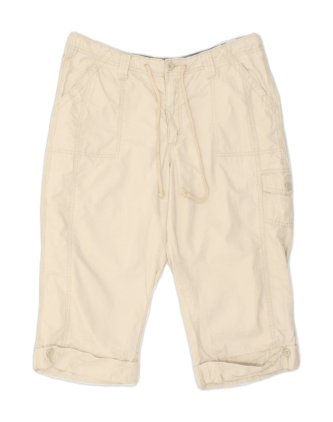 VINTAGE Womens Riders Bermuda Shorts UK 14 Large W32 L18  Beige Cotton | Vintage Vintage | Thrift | Second-Hand Vintage | Used Clothing | Messina Hembry 