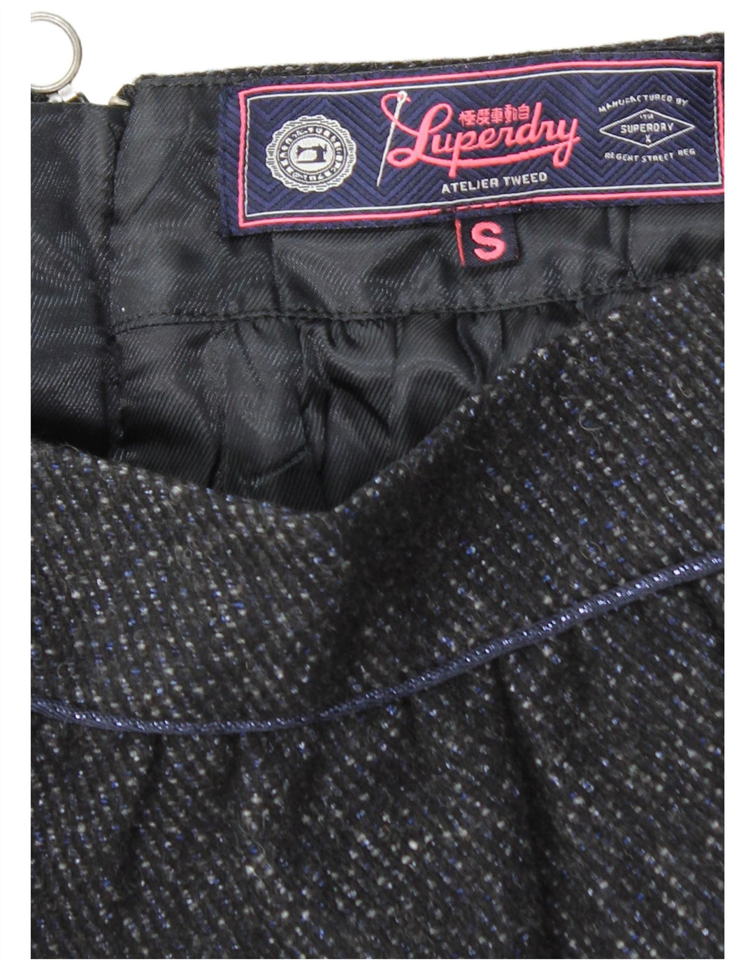 Γυναικεία μίνι φούστα SUPERDRY Small W27 Grey Flecked Polyester