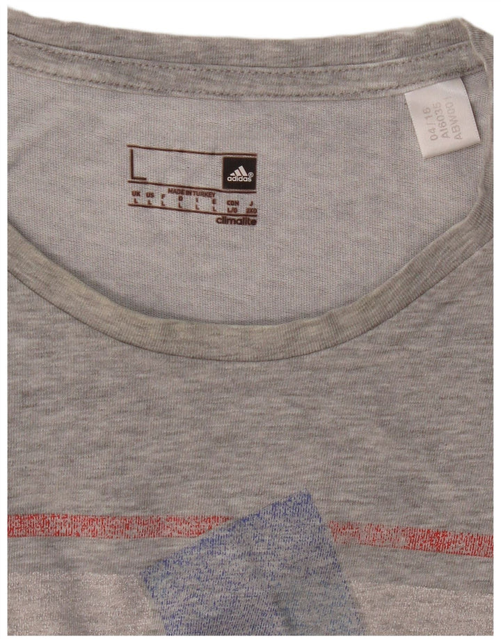 Ανδρικό γραφικό T-Shirt ADIDAS Climalite Top Large Grey