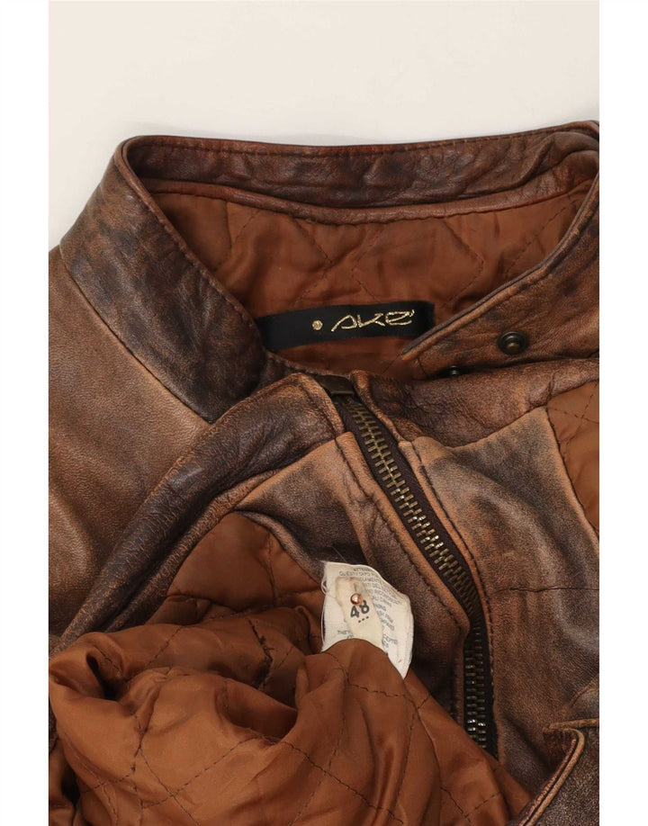 Vintage Γυναικείο Δερμάτινο Μπουφάν Racer IT 48 XL Καφέ