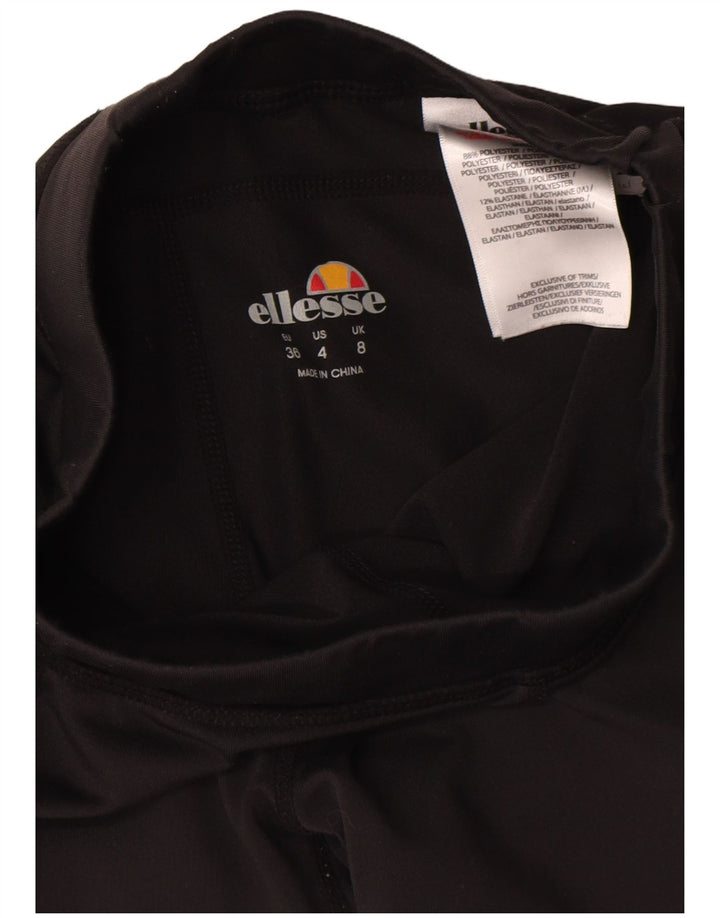 Ellesse Γυναικεία γραφικά Crop κολάν UK 8 Small Black Polyester