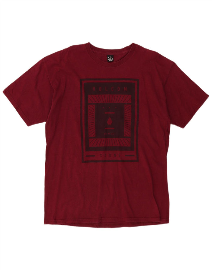 Ανδρικό γραφικό μπλουζάκι Volcom Top Large Burgundy