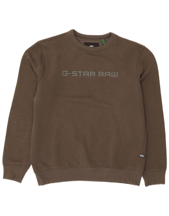 Ανδρικό γραφικό φούτερ G-Star Jumper Medium Khaki Cotton