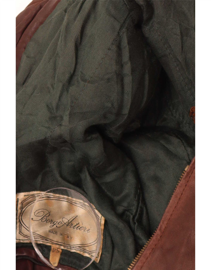 Borgo Arthieri Ανδρικό Δερμάτινο Μπουφάν Biker IT 54 2XL Brown