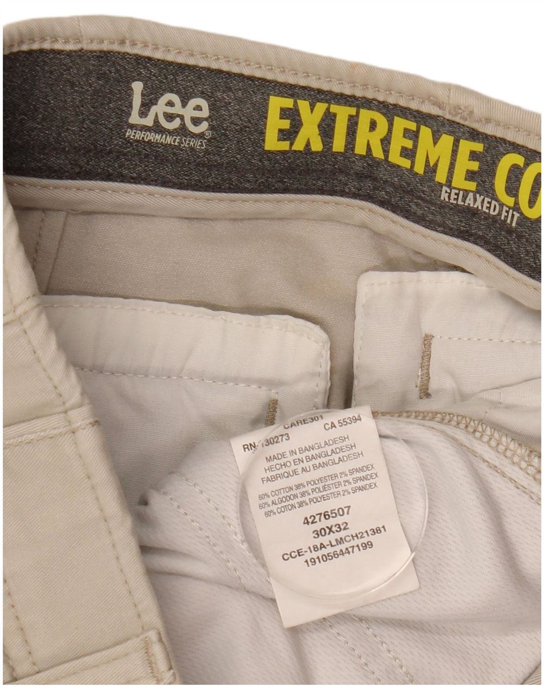 LEE Ανδρικό παντελόνι Chino Extreme Comfort Relaxed Fit W30 L32 Beige βαμβακερό