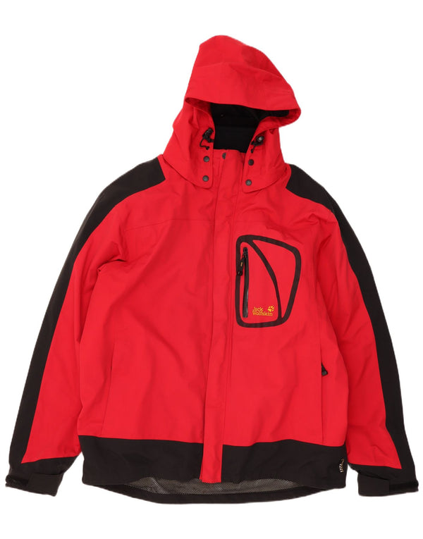 Ανδρικό μπουφάν με κουκούλα JACK WOLFSKIN UK 48 4XL Red Colourblock