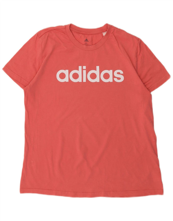 Γυναικείο γραφικό μπλουζάκι ADIDAS Top UK 20/22 XL Ροζ βαμβακερό