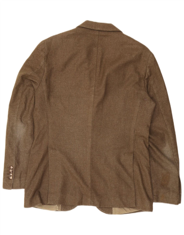 Massimo Dutti Ανδρικό μπουφάν σακάκι με 2 κουμπιά EU 50 μεγάλο καφέ μαλλί