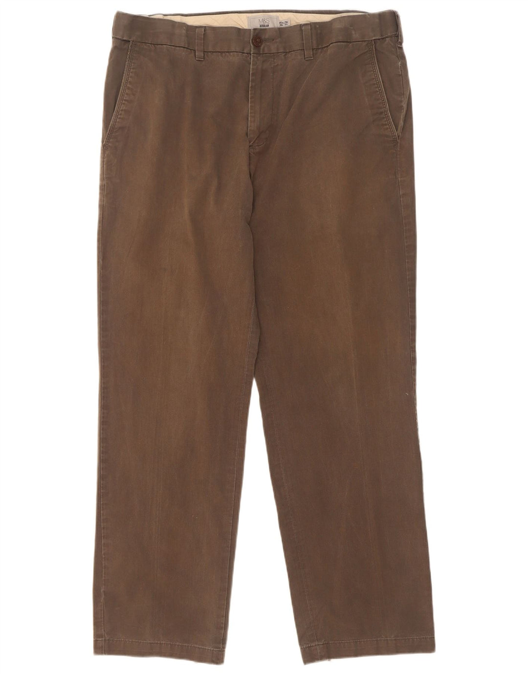 Marks & Spencer Ανδρικό παντελόνι Chino Regular W36 L31 Χακί βαμβακερό