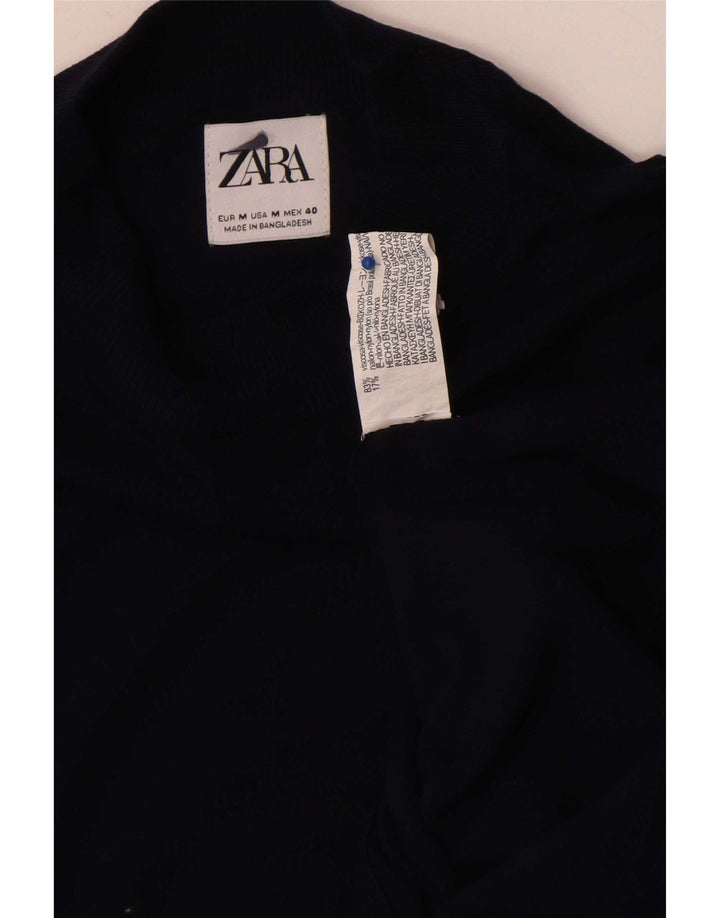 Ανδρικό πουλόβερ Zara με λαιμόκοψη, μεσαία μπλε βισκόζη