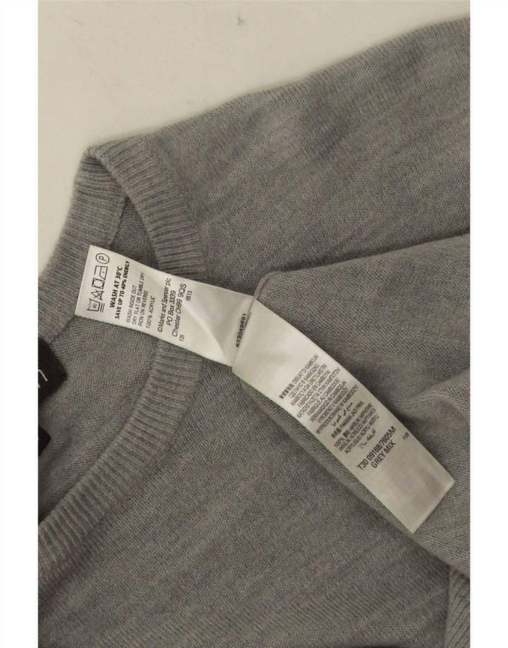 Marks & Spencer Ανδρικό πουλόβερ με λαιμόκοψη μεγάλο γκρι ακρυλικό