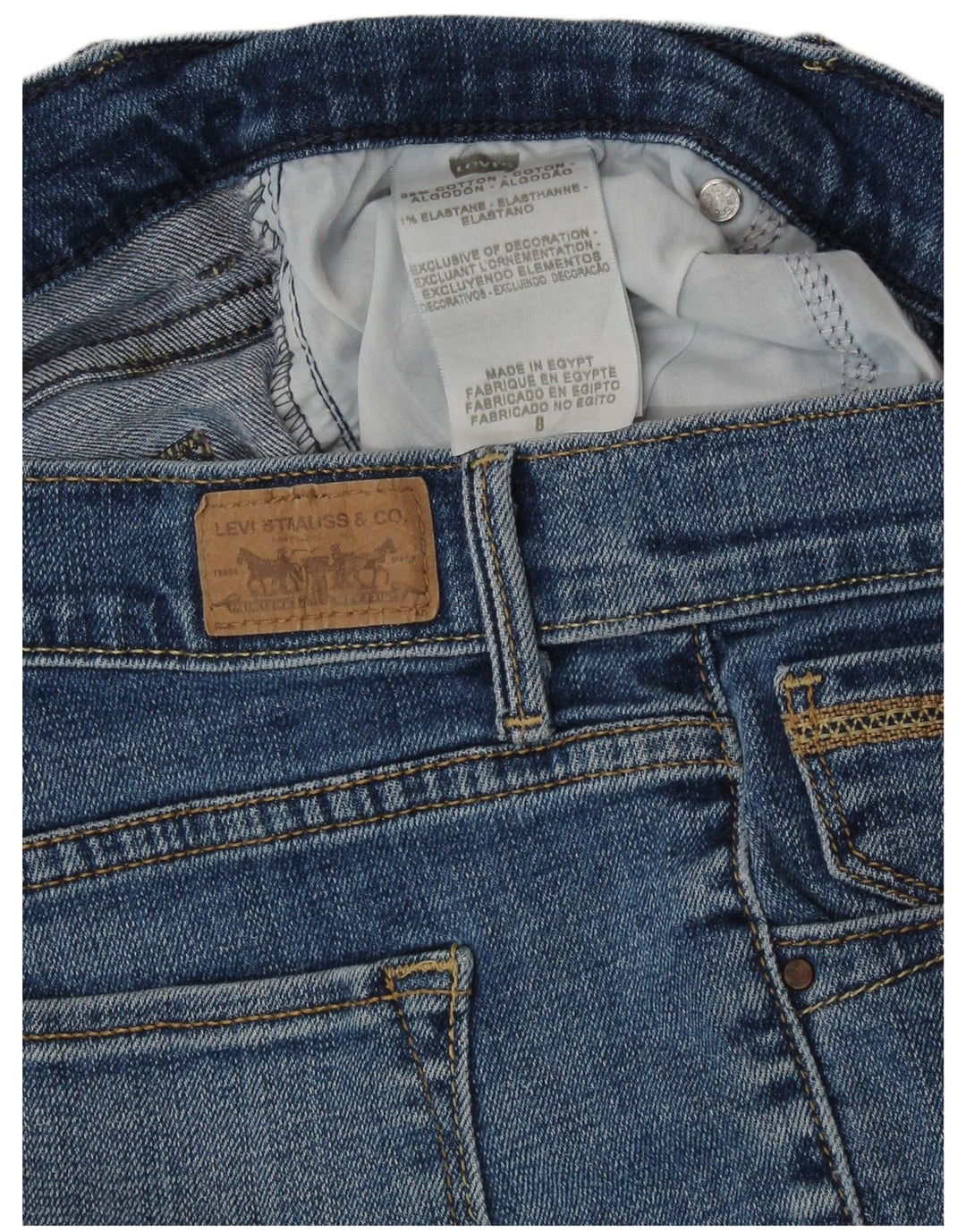 LEVI'S Γυναικείο παντελόνι Capri US 8 Medium W30 L19 Μπλε βαμβακερό