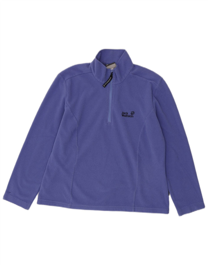 JACK WOLFSKIN Γυναικείο φερμουάρ φλις λαιμόκοψη UK 12 μεσαίο μωβ πολυεστέρας