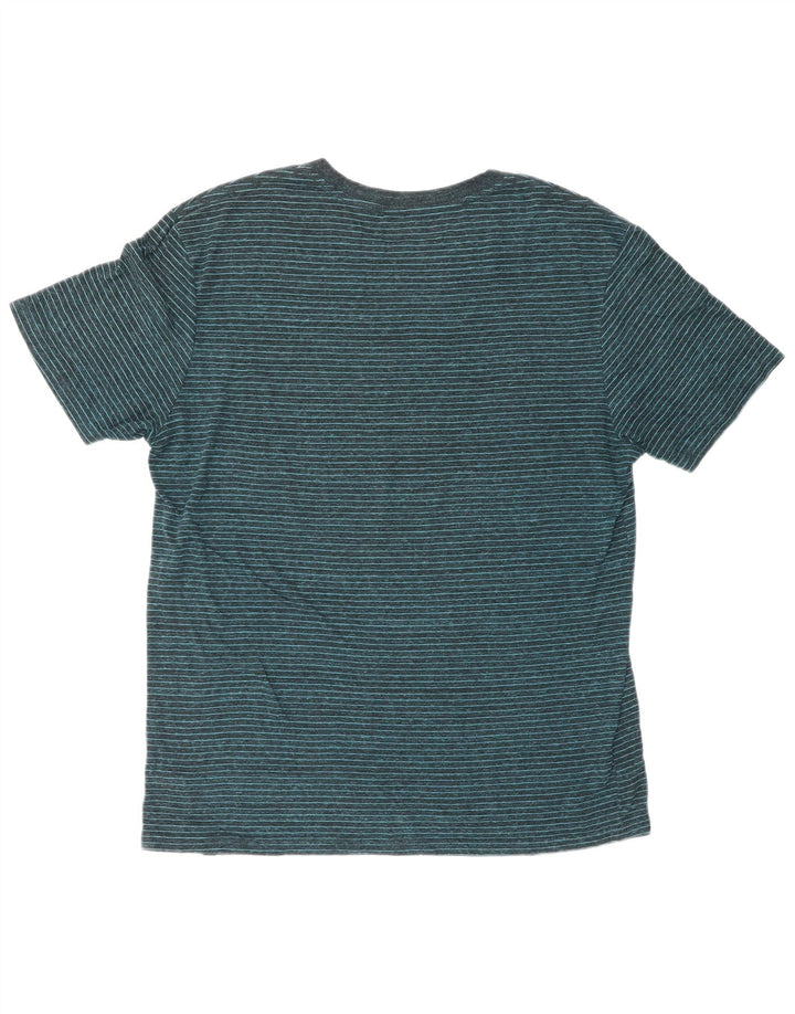 HURLEY Ανδρικό γραφικό μπλουζάκι Premium Fit Top Large Blue Pinstripe Polyester