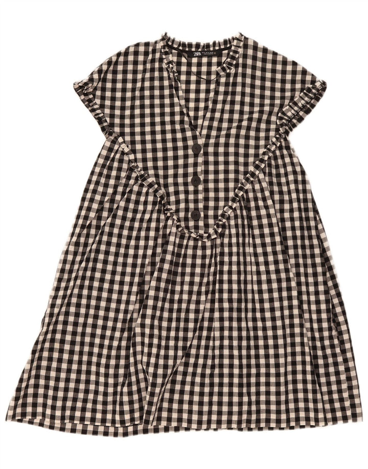 Zara Γυναικείο φόρεμα A-Line UK 14 Medium Black Gingham