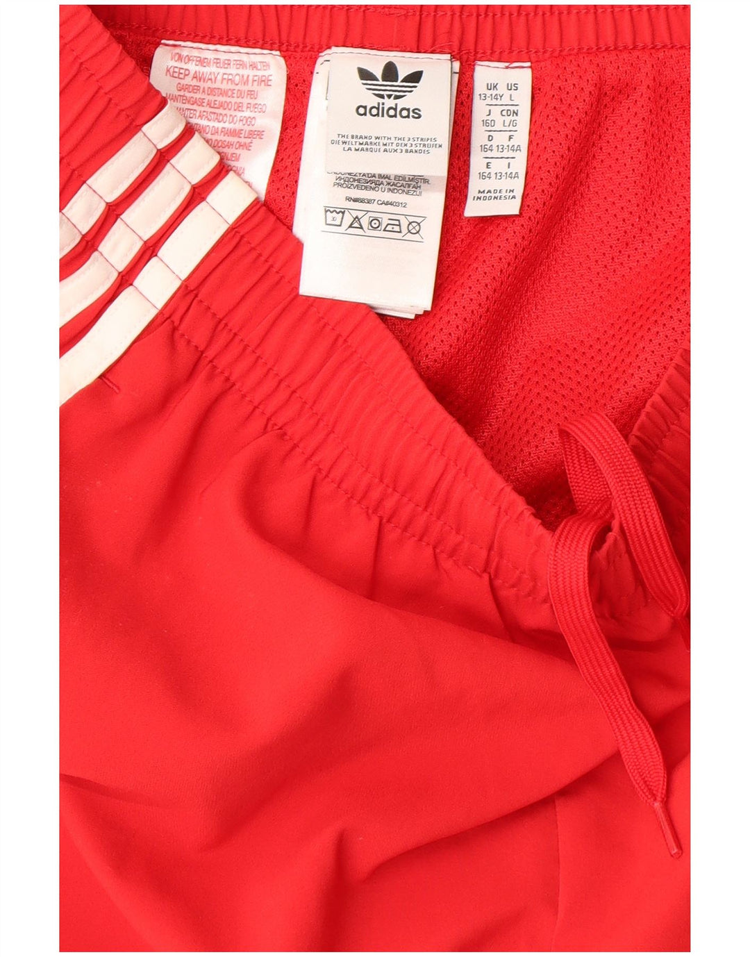 Adidas Boys Sport Short 13-14 Years Red Polyester