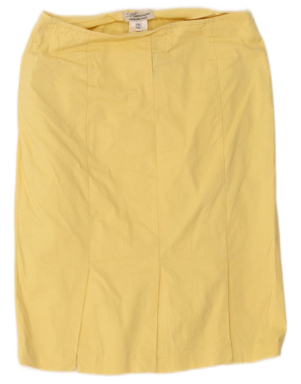 Γυναικεία ίσια φούστα Blumarine IT 40 Small W30 Κίτρινο Βαμβακερό