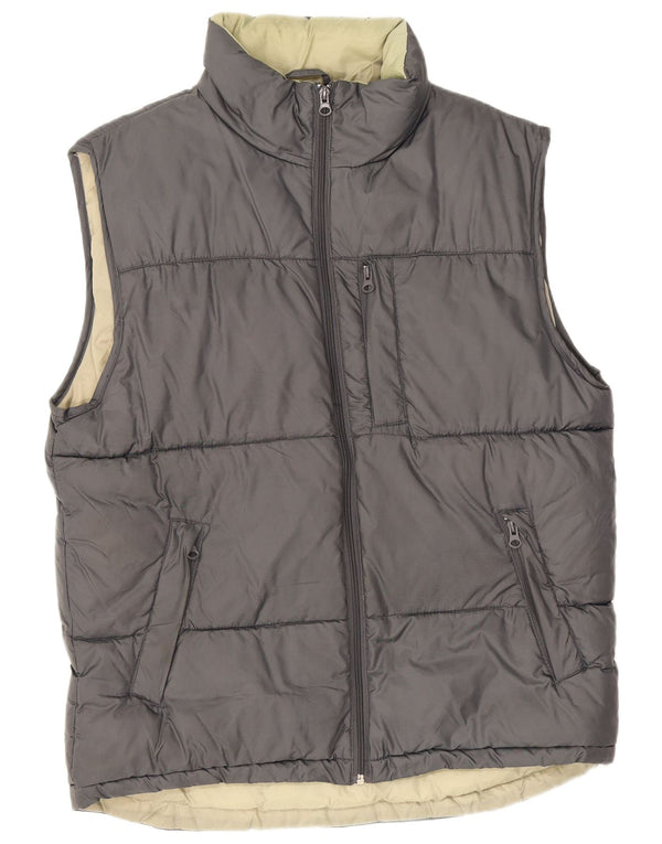 Jack & Jones Ανδρικό padded Gilet UK 14 Medium Grey Nylon