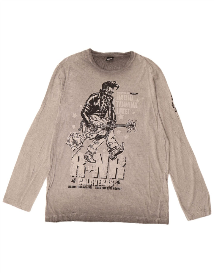 Scorpion Bay Ανδρικό γραφικό τοπ μακρυμάνικο XL γκρι βαμβακερό