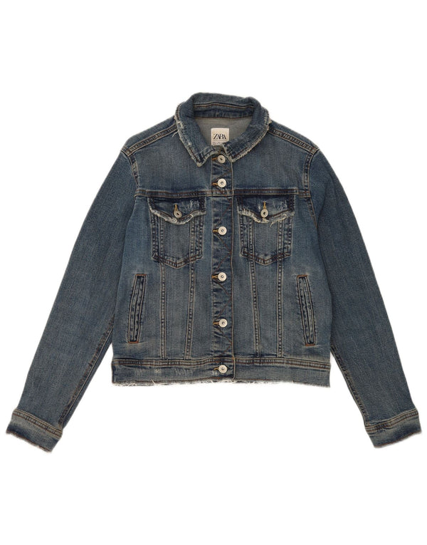 Zara Γυναικείο Τζιν Μπουφάν UK 16 Large Blue Cotton