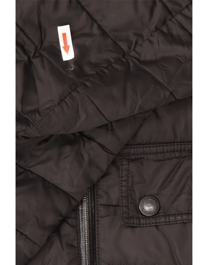 Ανδρικό μπουφάν με κουκούλα Barbour UK 40 μεγάλο μαύρο πολυεστέρα