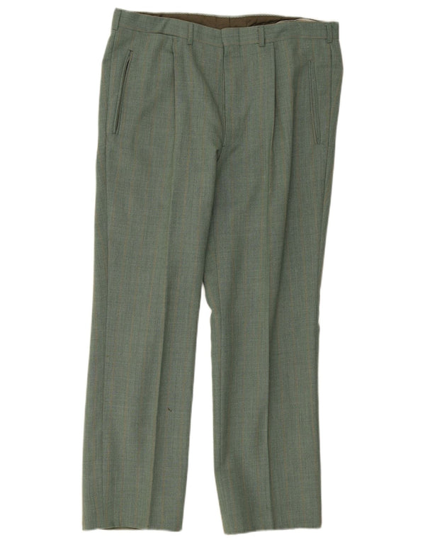 Vintage Ανδρικό ίσιο casual παντελόνι W34 L27 Green Check