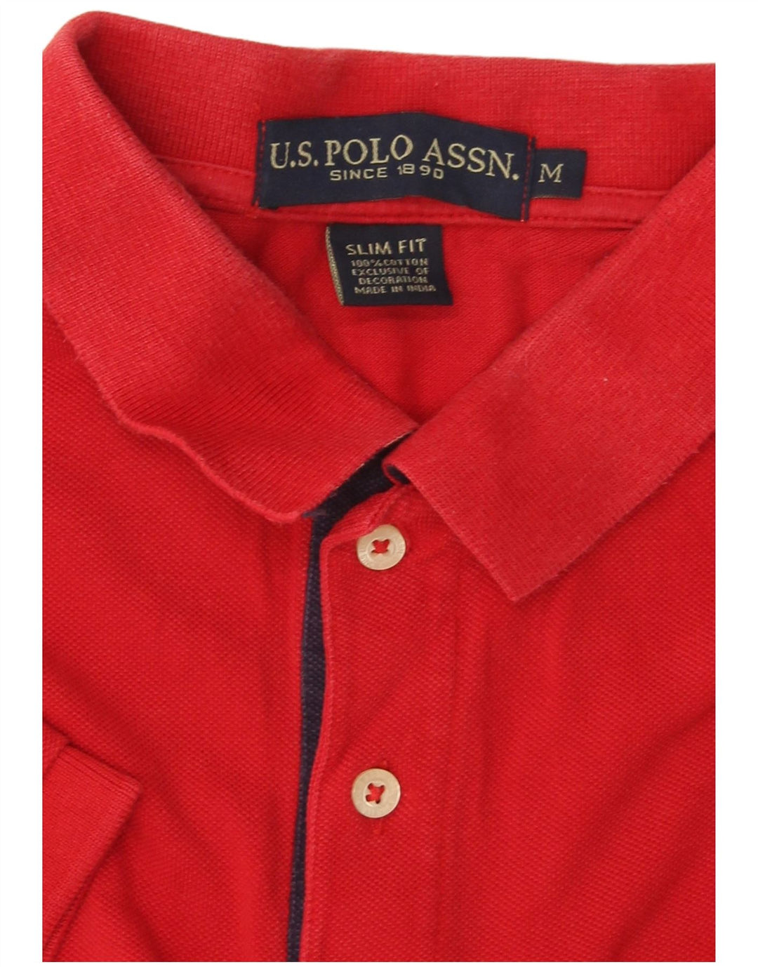 US POLO ASSN. Ανδρικό γραφικό πουκάμισο πόλο με λεπτή εφαρμογή, μεσαίο κόκκινο βαμβακερό