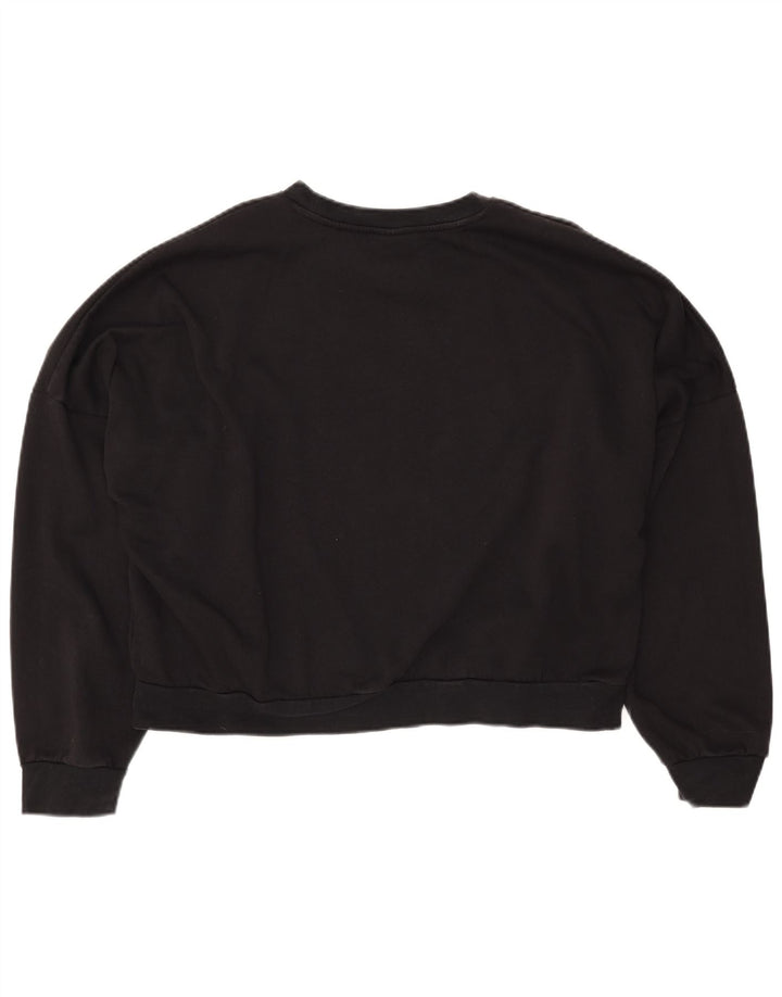 Γυναικεία φούτερ ADIDAS Crop Oversized Jumper UK 16/18 μεγάλο μαύρο βαμβακερό