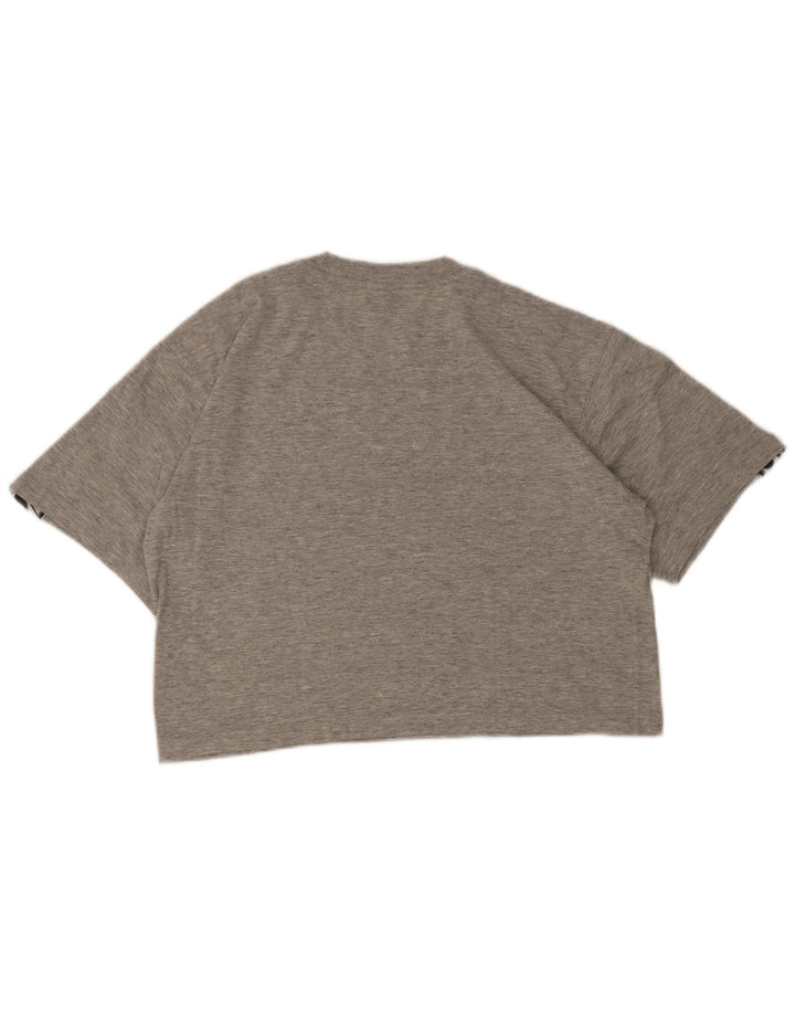 Γυναικείο γραφικό μπλουζάκι Asics Crop Top UK 14 Medium Grey Flecked