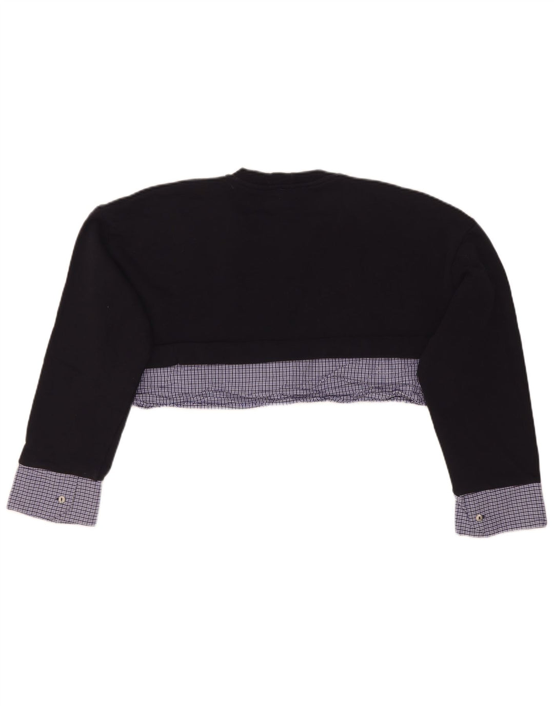 Zara Γυναικεία φούτερ μεγάλης κλίμακας Crop Jumper UK 10 Small Navy Blue Check